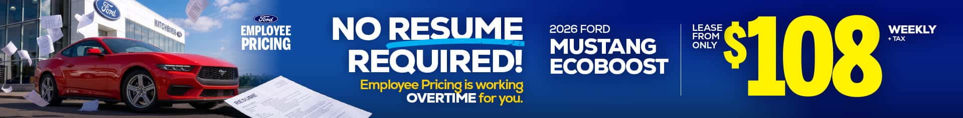 Ford Mustang employee Pricing